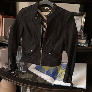 Burberry Black Moto Denim Jacket